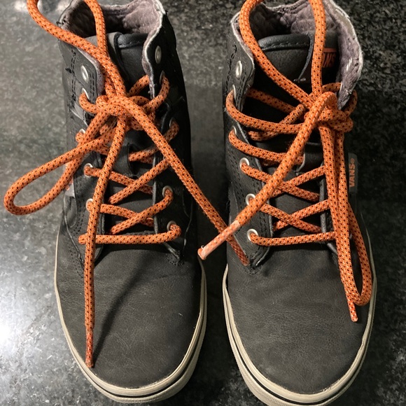Gray & Orange Sturdy High Top Vans - Picture 3 of 6
